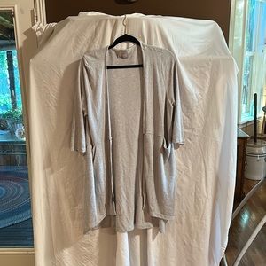 Light gray pocketed and zippered Chalet sweater